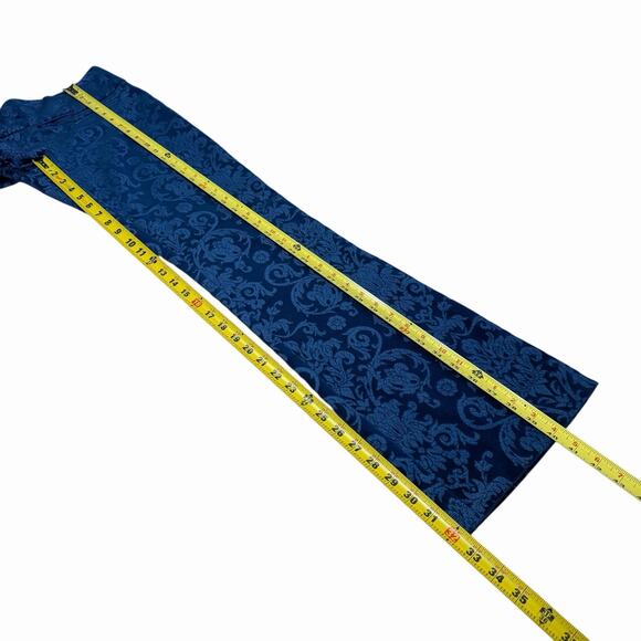 Vtg Y2K 90s Caché Blue Velvet Damask Pants 2 Whimsical Womens Romantic Feminine - Picture 6 of 10